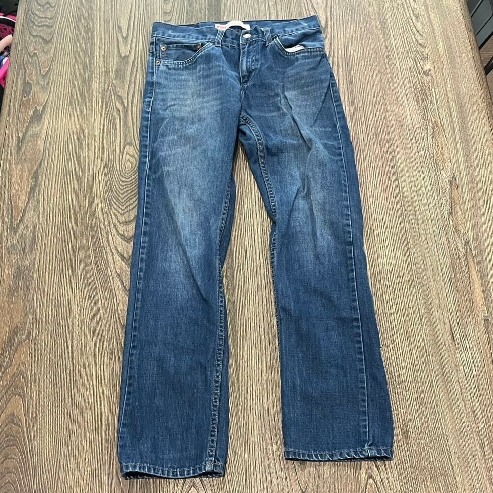 Levi's Youth Boys 511 Slim Straight Jeans Mid Rise Denim Cotton Blue Size 16